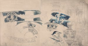Desenhos para um Tecto e Interiores de Alfred Emile Stevens