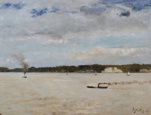Honfleur Bay. 1891 de Alfred Emile Stevens