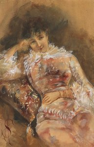 Retrato de Sarah Bernhardt 1844-1923, c. 1880. de Alfred Emile Stevens