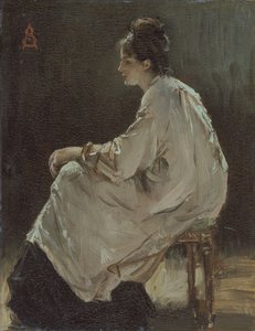 "Menina sentada", 1843-1906 de Alfred Emile Stevens