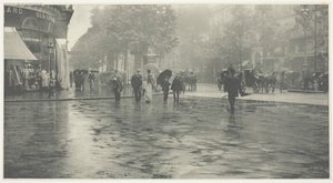 A Wet Day on the Boulevard, Paris, 1894, impresso c. 1897. de Alfred Stieglitz