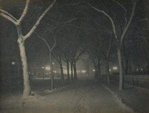 Uma noite gelada, Nova York de Alfred Stieglitz