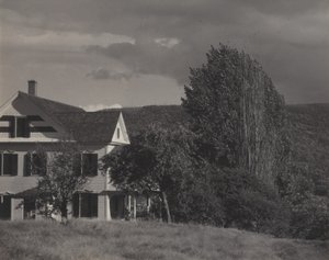 Casa e choupos, Lake George de Alfred Stieglitz