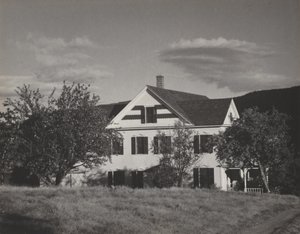Casa e árvores, Lago George de Alfred Stieglitz