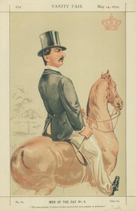 HSH O Duque de Teck, o mais popular dos príncipes ele se casou com a mais popular das princesas, 14 de maio de 1870, cartoon Vanity Fair