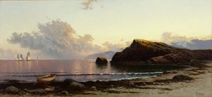 Pôr do sol na Costa 1885 (Óleo sobre tela) de Alfred Thompson Bricher