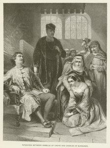 Entrevista entre Isabelle de Croye e Charles de Burgundy de Alfred W. Elmore