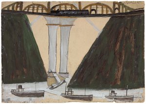 Saltash Bridge, c. 1930 (lápis e óleo no cartão)