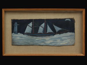 Arrastão na costa da Cornualha, c.1930 de Alfred Wallis