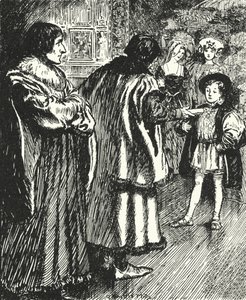 Erasmus assistindo Sir Thomas More apresentando um poema que ele havia escrito para o jovem príncipe Henrique, futuro rei Henrique VIII