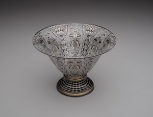 Bowl, c.1914-15 (vidro esmaltado, dourado e com acabamento em bronze) de Alfred Walter