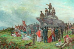 Uma reunião de cartistas em Basin Stones, Todmorden, 1842
