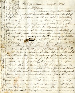 Carta [de Alfred Warner] a Stephen, 3 de Agosto de 1861 de Alfred Warner