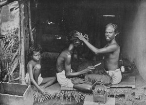 Um barbear no Ceilão, c1890, 1910