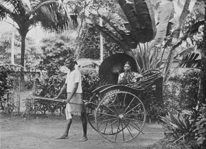 Mulher tâmil em riquixá, c1890, 1910