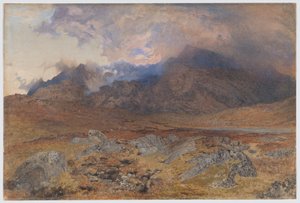 Snowdon, após uma tempestade de granizo em abril [ou Snowdon através de nuvens que se dissipam] de Alfred William Hunt