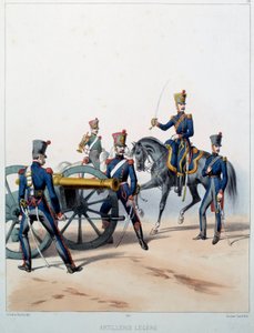 Artilharia Napoleónica: Artilharia Ligeira. Gravura de Alfred De Marbot (século XIX) 1812. Malmaison, Musee Du Chateau. de Alfred de (after) Marbot