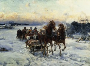 O passeio de trenó