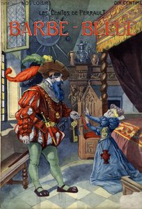 Barba Azul (Bluebeard), Conte de Charles Perrault (1628-1703). Ilustração de Vaccari e Carrey na colecção "Les beaux tales" "Nos loisirs" por volta de 1910. Colecção privada.