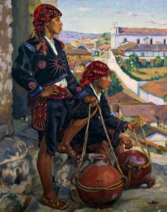 Portadoras de água, Chichicastenango de Alfredo Gálvez Suárez