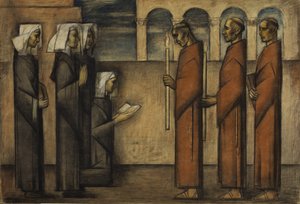Frades e Freiras, c.1934 (pastel sobre papel)