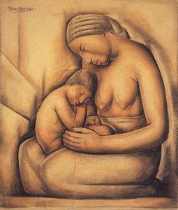 Mãe Indiana, c.1936 (crayon no papel)