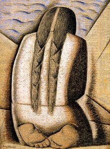 Meditação, c.1942 (guache em papel de jornal a bordo) de Alfredo Ramos Martinez
