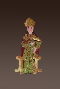 O rei da Hungria, Lajos II 1506-26 em conselho antes da batalha de Mohacs em 1526, 1558 tinta e folha de ouro em detalhe de velino de 290004 de Ali Amir Beg