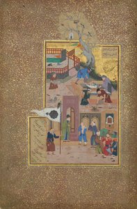 Cortejo fúnebre, Folio 35r de um Mantiq al-tair Language of the Birds, A.H. 892 A.D. 1487.