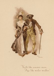Velhas canções de amor: "Juventude como manhã de verão, Idade como tempo de inverno" (litografia a cores) de Alice Havers
