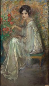Mulher jovem com rosas de Alice Pike Barney