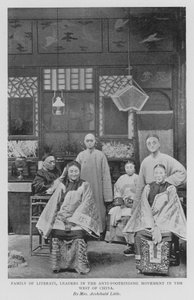 Família de Literati, Líderes do Movimento Anti-Pés no Oeste da China (foto a p/b)