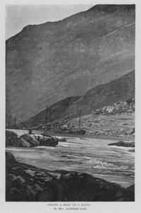 Poling a Boat Up a Rapid (foto a p/b)