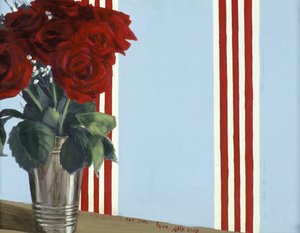 Rosas vermelhas vermelhas (acrílica sobre tela)