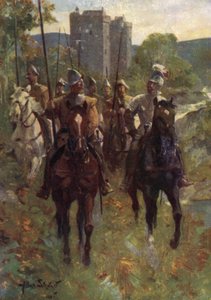 "Border Reivers" Partida para um Raid de Gado (cor litho)