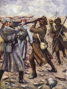 O primeiro índio a ganhar a Cruz de Vitória - Naik Darwan Singh Negi, Festubert, França, Novembro de 1914 (cor litho)