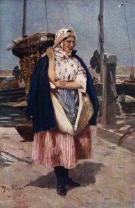 Uma mulher de peixe Newhaven (cor litho)