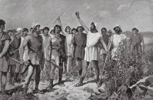 A Revolta dos Helotes em Esparta, 464 a.C. (litografia) de Allan Stewart