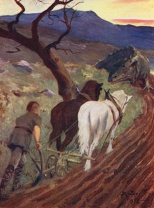 O filho do homem forte do bosque (litografia a cores) de Allan Stewart