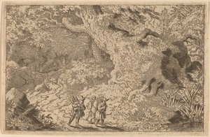 Uma floresta densa de Allart van Everdingen