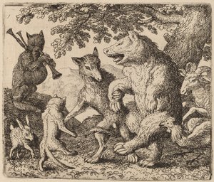 Todos regozijem-se pelo Urso e o Lobo de Allart van Everdingen
