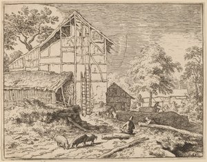 Casa de campo com duas escadas, provavelmente c. 16451656. de Allart van Everdingen