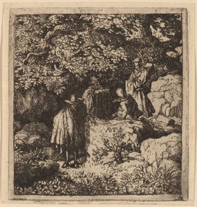 Quatro figuras debaixo de uma árvore de Allart van Everdingen