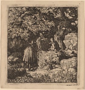 Quatro figuras debaixo de uma árvore de Allart van Everdingen