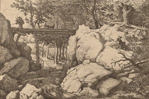 Cabra em uma pequena ponte, provavelmente c. 16451656. de Allart van Everdingen