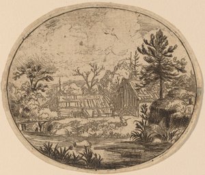 Hamlet na margem de um rio de Allart van Everdingen