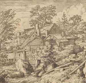Hamlet em um lado da montanha, provavelmente c. 16451656. de Allart van Everdingen
