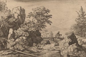 Cavaleiro em uma ponte, provavelmente c. 16451656. de Allart van Everdingen