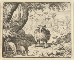 Renard convence o coelho a entrar em sua toca e o mata, 1650-75. de Allart van Everdingen