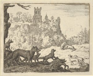 Renard sai com o texugo, 1650-75. de Allart van Everdingen